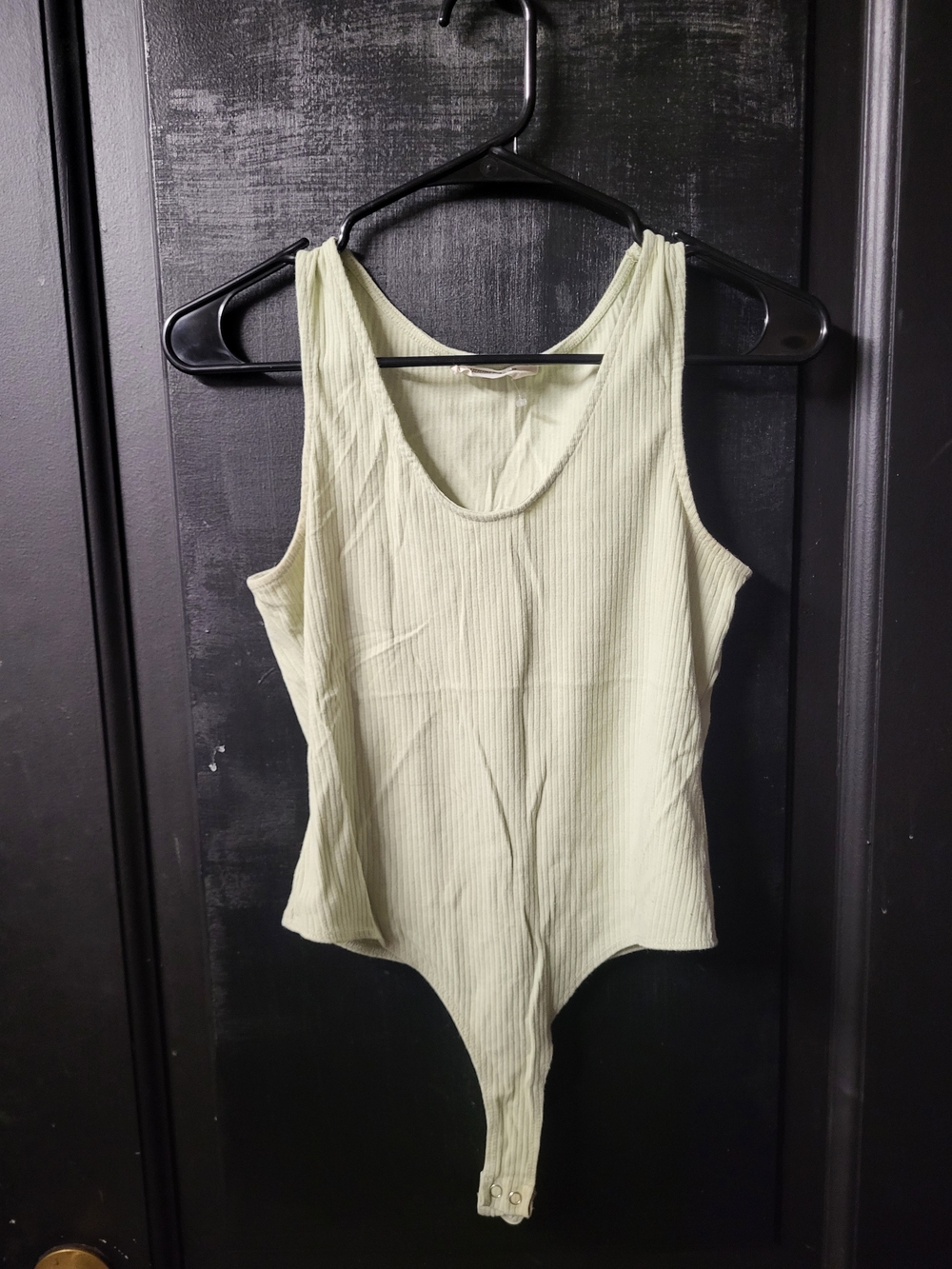 Double Zero Ribbed Scoop Neck Bodysuit - Pale Green